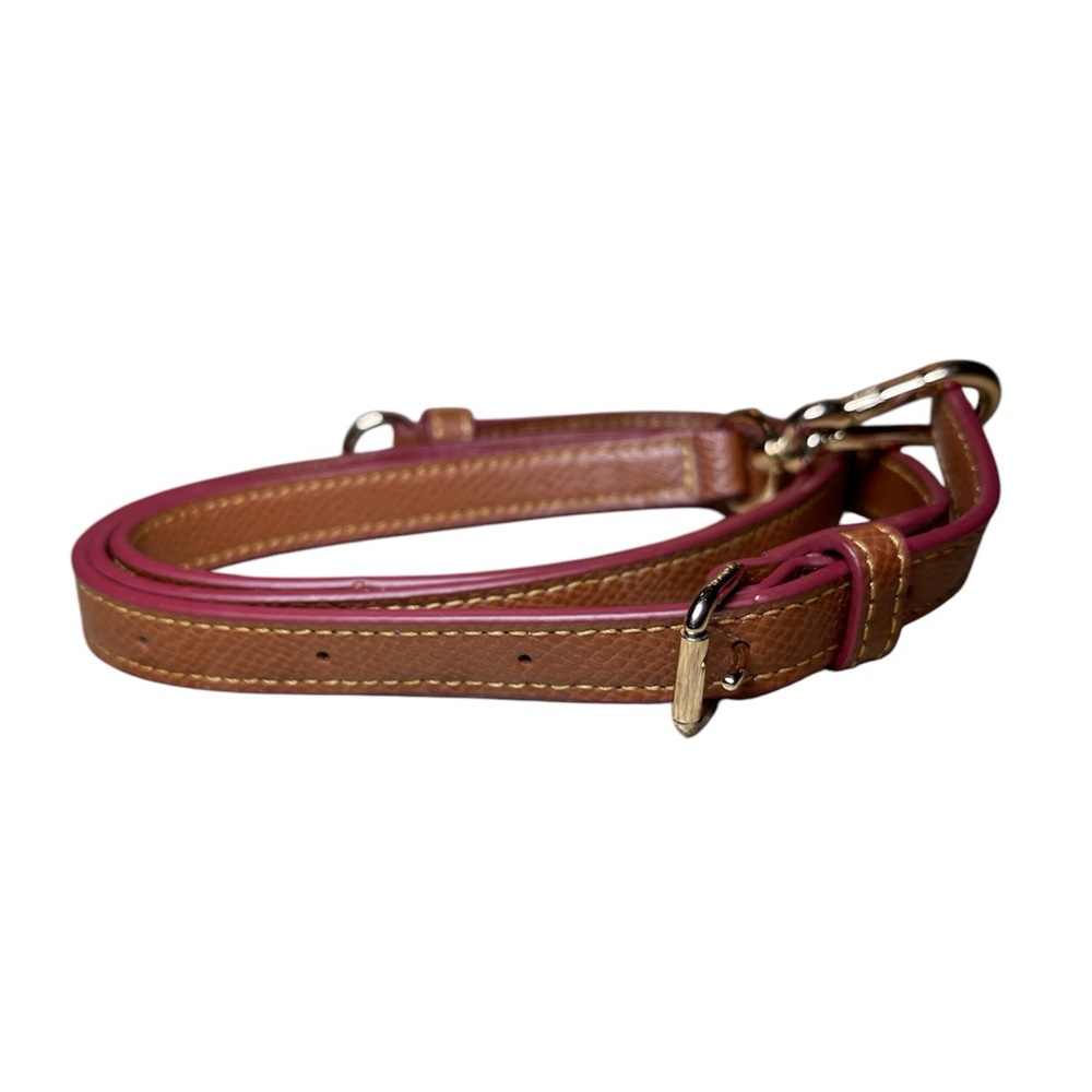 Coach brown pebbled leather adjustable replacement purse strap
